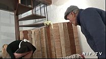 hd french maid fucked hard in threeway with papy voyeur porn
