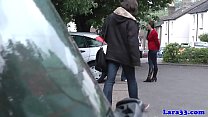 hd british cougar cocksucking in threeway porn