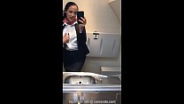hd latina stewardess joins the masturbation mile high club in the lavatory and cums porn