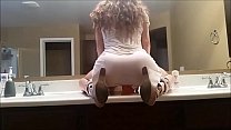 hd riding my dildo on the bathroom counter porn