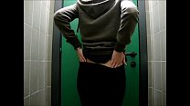 hd shoving a spray bottle in both her holes in a public restroom porn