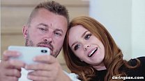 hd white ginger babe with puffy nipples gets pussy smashed porn