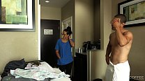 hd room service slutty latina maid jolla fucks hotel guest and makes a mess in the room porn