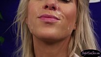 hd babe sucking cocks before facial in threeway porn