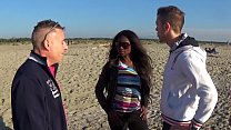 hd hot ebony mom fucks threesome on the beach porn