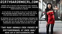 hd video two huge animals cock fucked by dirtygardengirl at once in he anal prolapse hole porn