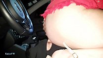 hd bs010619 003115 sv katya is driving her car wearing her red mini skirt and using her slave as a human driver seat porn