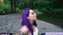 hd purple haired babe gets fucked outdoors porn
