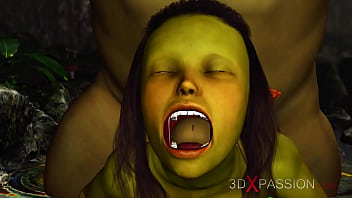 hd green monster ogre fucks hard a horny female goblin arwen in the enchanted forest porn