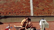 hd couple catched fucking in the terrace outside porn