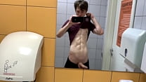 hd hot boy jerkin off in toilet at gym risky almost caught hunks cute porn