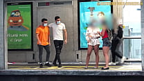 hd heaven meeting two hot ass babes at bus stop ends in incredible foursome back home porn