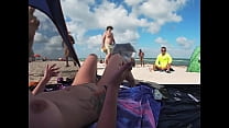 hd exhibitionist wife 511 mrs kiss gives us her nude beach pov view of a voyeur jerking off in front of her and several porn