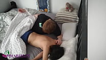 hd almain two guys sleepover in one bed got horny in the morning and caught in the camera porn