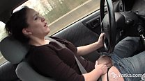 hd sexy lou driving and rubbing her wet pussy porn