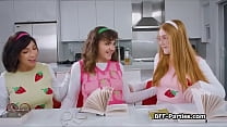 hd book club foursome with nerdy girlfriends porn