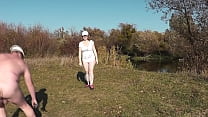 hd wild beach nude in public outdoor on bank of river naked sexy mom milf frina learns to play badminton together with porn