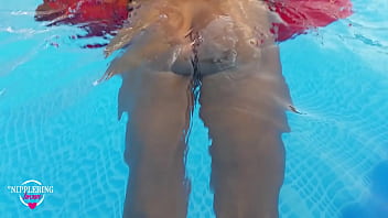 hd nippleringlover hot swimming nude in pool see through pierced nipples big rings in pierced pussy lips porn