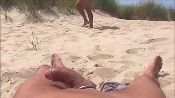 hd showing off on the beach while people walk by jerking off and cum full on red porn