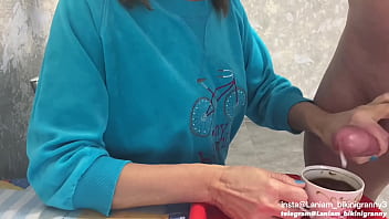 hd stepmom drinks coffee with stepsons sperm massive cumshot taboo fetish porn