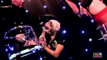 hd three milfs are having all their wet holes filled with large cocks as they fuck in a club porn