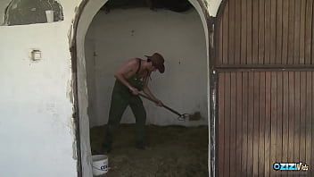 hd to a cute village couple loves having anal sex in front of the horse stables porn