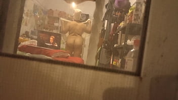 hd my step aunt left the curtains open and i was able to record her while she was getting dressed after the shower porn