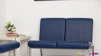 hd sexy blonde teases you in waiting room with her sheer panties porn