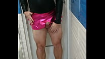 hd tranny in sexy leotard and shiny skirt porn