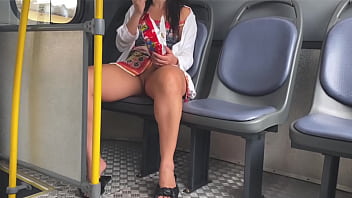hd 18yearold stepdaughter showing off on bus without panties porn
