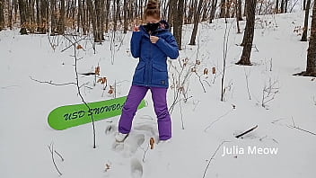 hd the snowboarder girl became hot and she undressed porn