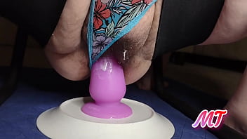 hd bbw mistythyghs riding sex chair creamy panties porn