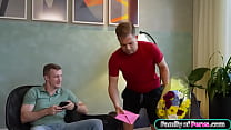 hd familyofpervscom stepson and bff fuck his busty stepmom porn