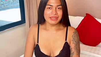 hd curvy ladyboy gets fucked until she cums on herself porn