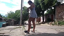 hd the neighbor makes me horny as she sweeps out of her house in that little dress showing off her huge ass porn