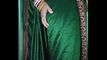 hd indian gay crossdresser gaurisissy in green saree pressing her big boobs and fingering in her ass porn