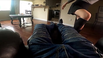 hd cheating girlfriend takes off condom then surprises him with last second leglock creampie porn