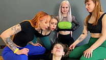 hd жестокая лесбийская оргия с плевками четыре госпожи плюнули рабыне в лицо и рот porn