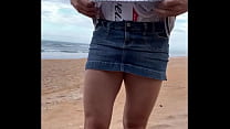 hd blue cd slut at the beach gets cum on her ass porn