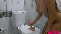 hd naughty girl gets excited in the shower and ends up sitting on the gg dildo until she cums deliciously porn