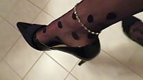 hd com black patent castaluna leather high heels anklet and pantyhose dangling by isabellesandrine porn