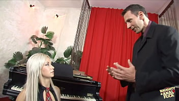 hd blonde student girl in a threesome with two cocked up teachers porn