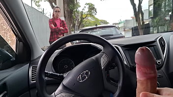 hd risky handjob on the street for student in public porn