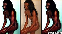 hd dagfs skinny ebony caught while she takes a shower and masturbates for the camera porn