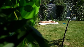 hd i spy on my stepmother she is sunbathing naked in the yard porn
