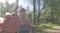 hd exhibitionist seduce milf to fuck suck sperm her face in park porn