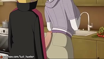 hd boruto sees hinata washing the dishes and takes the opportunity to put his dick in her back porn