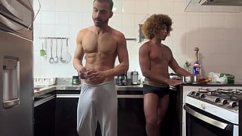 hd fucking with a huge friend in the boarding house kitchen porn