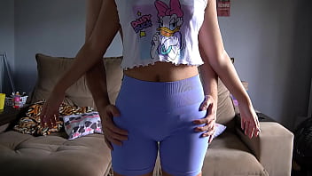 hd tight spandex leggings assjob and dry hump until he cum in underwear porn