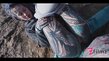hd tattoo couple caught while wild anal public sex on a ruine porn